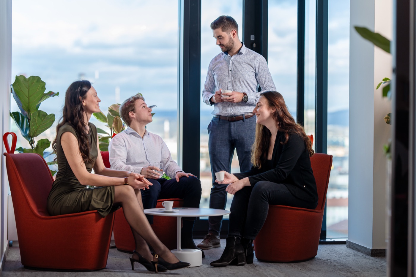 Firemní focení, rozhovor v business lounge